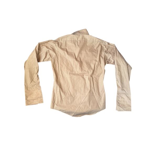 Vintage 70s 80s Hampshire House Van Heusen Khaki Shirt Mens Small Size 14 VTG - Picture 2 of 7